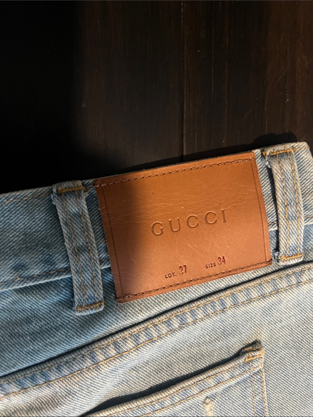 Gucci Light Blue Graffiti Denim Jeans with Script Detail - Picture 6 of 6